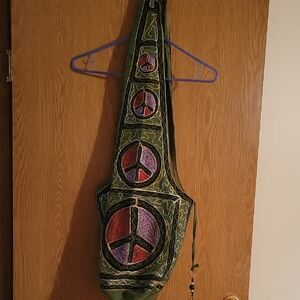 Colorful Peace Sign Shoulder Bag